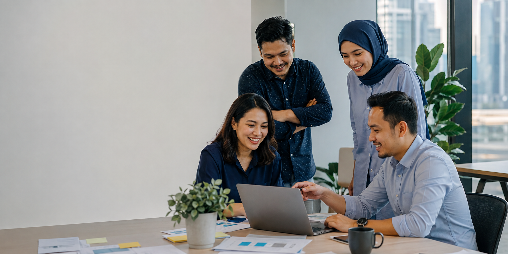 Pixalink technology team collaborating in a Kuala Lumpur workspace