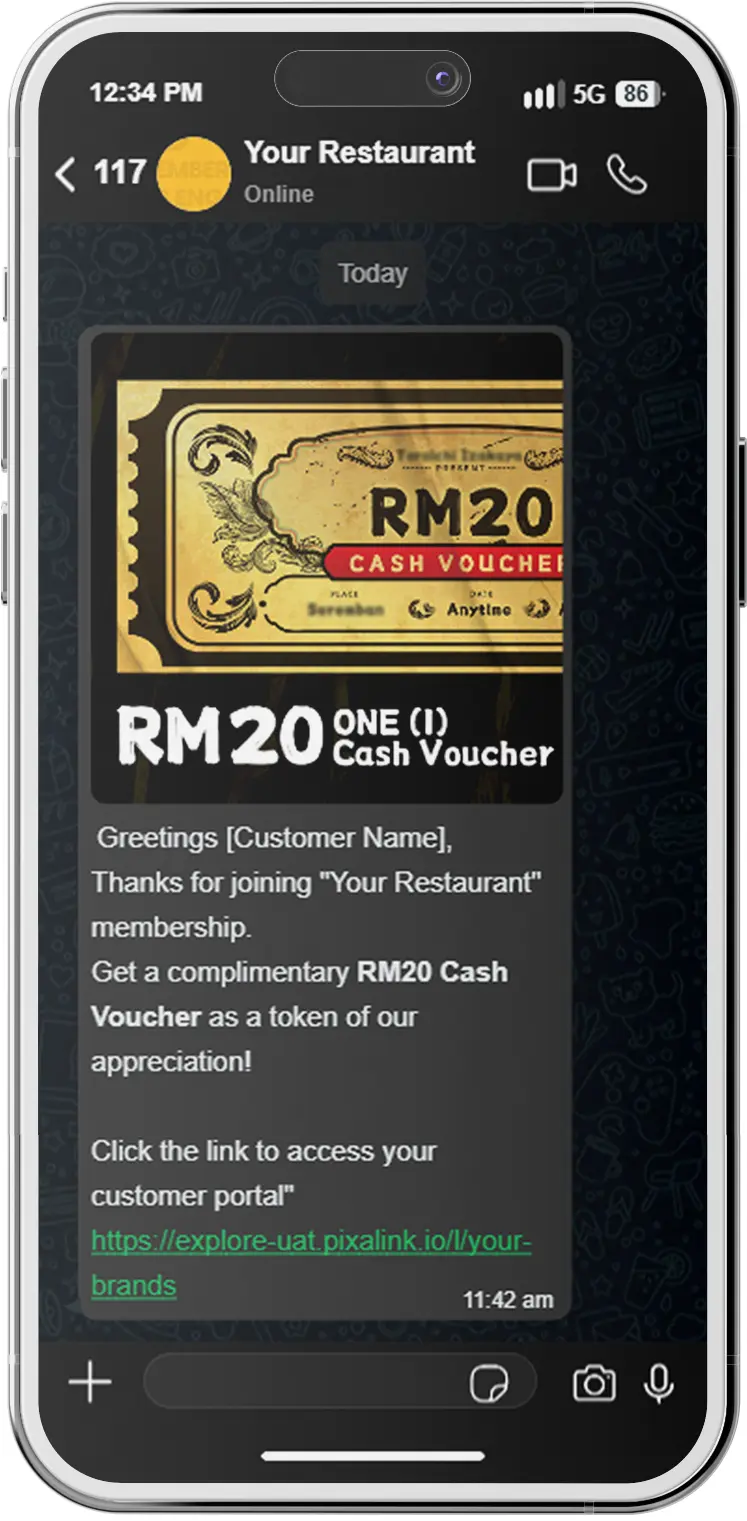 Automatic WhatsApp To Customer With Malaysia First Loyalty Program with Automation