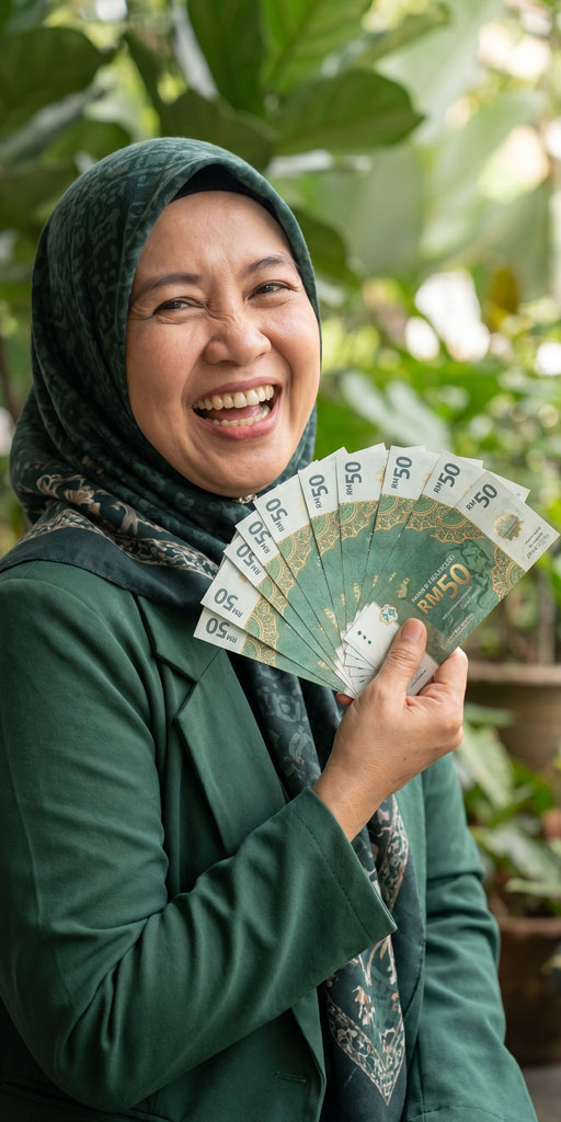 Happy-Customer-Holding-Vouchers-After-Using-Pixalink-Voucher-Management-System